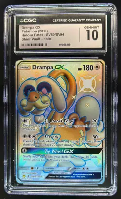 2019 Pokemon SM Hidden Fates Drampa GX Shiny Vault Rare #SV80/SV94 CGC 10 - Image 1