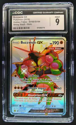 2019 Pokemon SM Hidden Fates Buzzwole GX Shiny Vault Rare #SV68/SV94 CGC 9 - Image 1