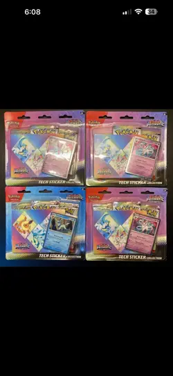 4x Pokemon TCG: Prismatic Evolutions Tech Sticker Collection 3pk Blisters LOT - Image 1