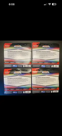 4x Pokemon TCG: Prismatic Evolutions Tech Sticker Collection 3pk Blisters LOT - Image 2