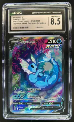 2019-2023 Pokemon SWSH Black Star Promos Vaporeon V #SWSH181 CGC 8.5 - Image 1