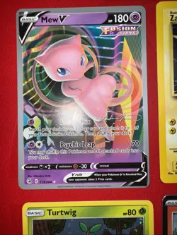 Mew V 2022 113/264 World Championship Signed Pokemon , Vintage Zapdos, Pikachu - Image 2