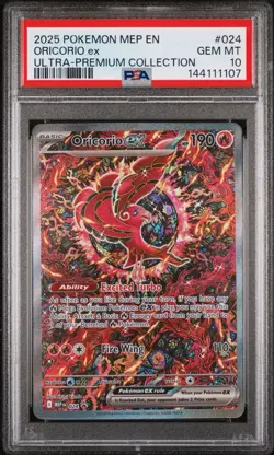 2025 POKEMON MEP EN-ME BLACK STAR PROMO #024 ORICORIO EX PSA 10 - Image 1