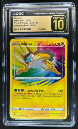 2020 Pokemon SWSH Vivid Voltage Raikou #050/185 CGC 10 Pristine - Image 1