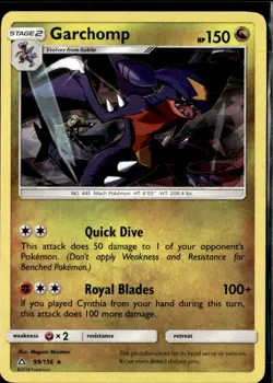 Pokemon Garchomp 99/156 Ultra Prism Cracked Ice Holo Rare - Image 1