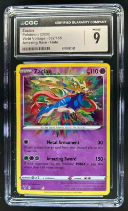 2020 Pokemon SWSH Vivid Voltage Zacian #082/185 CGC 9 - Image 1