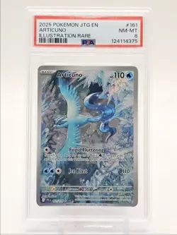 ARTICUNO 2025 POKEMON JOURNEY TOGETHER ILLUSTRATION RARE F 161/159 PSA 8 Q0004 - Image 1