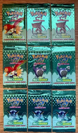 9X Skyridge Booster Pack Lot (EMPTY) - Pokemon 2003 Wotc - Image 1