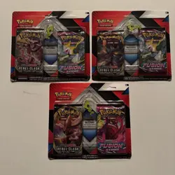 3 X Pokemon TCG Celebi Pin 2-Pack Blister Sealed Fusion Strike Rebel Clash 3 Qty - Image 1