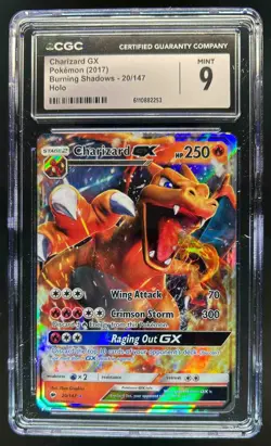 2017 Pokemon Sun & Moon Burning Shadows Charizard GX #20/147 CGC 9 - Image 1