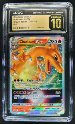2023 Pokemon SWSH Crown Zenith Charizard VST #019/159 CGC 10 Pristine - Image 1