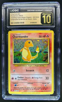 2023 Pokemon Classic Charmander Charizard Ho Oh ex Holo #001/034 CGC 10 Pristine - Image 1