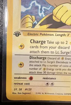 Vintage Pokemon Gym Heroes Lt. Surge's Electabuzz. 1st Ed 6/132 Holo Rare HP - Image 4
