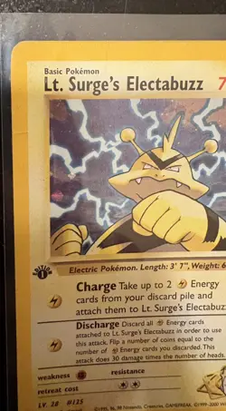 Vintage Pokemon Gym Heroes Lt. Surge's Electabuzz. 1st Ed 6/132 Holo Rare HP - Image 5