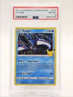 KYOGRE 2021 POKEMON CLASSIC GAME COLLECTION RARE 003/025 PSA 8 Q0004 - Image 1