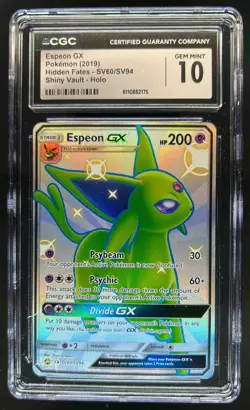 2019 Pokemon SM Hidden Fates Espeon GX Shiny Vault Rare #SV60/SV94 CGC 10 - Image 1