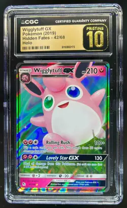 2019 Pokemon SM Hidden Fates Wigglytuff GX #42/68 CGC 10 Pristine - Image 1