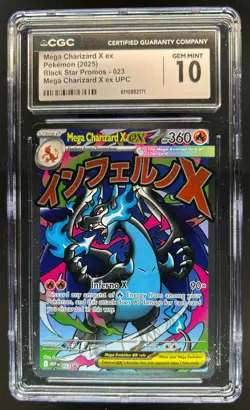 2025 Pokemon Black Star Promos Mega Charizard X ex #023 CGC 10 - Image 1