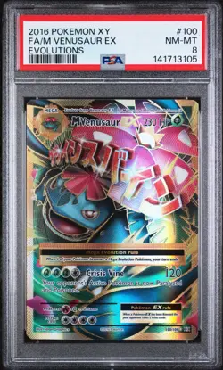 Pokemon XY Evolutions Mega Venusaur EX #100/108 2016 PSA 8 - Image 1