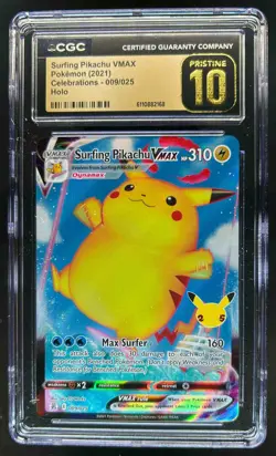 2021 Pokemon SWSH Celebrations Surfing Pikachu VM #009/025 CGC 10 Pristine - Image 1