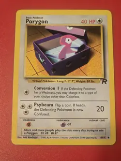 Porygon 48/82 Base Set Series Team Rocket Uncommon Basic Pokemon Card 2000 - Image 1