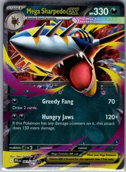 Mega Sharpedo ex 061/094 ME02: Phantasmal Flames - Pokemon Card - NM - Image 1