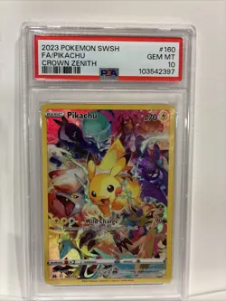 Pikachu #160 Crown Zenith - PSA 10 GEM MINT - Pokemon Card SWSH Full Art - Image 1