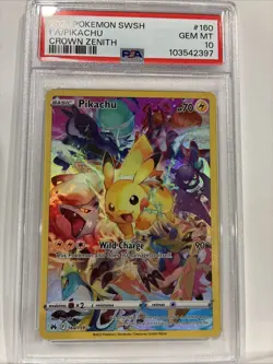 Pikachu #160 Crown Zenith - PSA 10 GEM MINT - Pokemon Card SWSH Full Art - Image 2