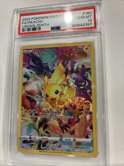Pikachu #160 Crown Zenith - PSA 10 GEM MINT - Pokemon Card SWSH Full Art - Image 3