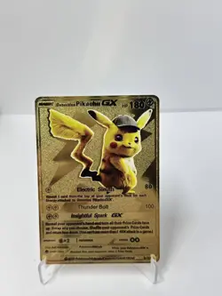 Detective Pikachu GX HP180 Metal Card-Collectible Gift Display. - Image 1