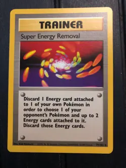 Pokemon base set super energy removal trainer card - Image 1