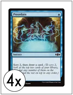 4x Preordain, Tarkir Dragonstorm Commander, Magic MTG NM - Image 1