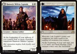 x1 Hanweir Militia Captain // Westvale Cult Leader R MTG Shadows over Innistrad - Image 1