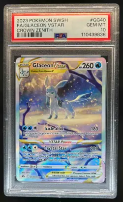 2023 Pokemon SWSH Crown Zenith Glaceon VST Galarian Gallery #GG40/GG70 PSA 10 - Image 1