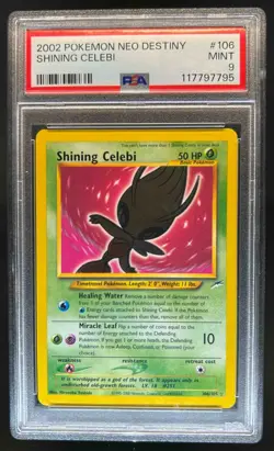 2002 Pokemon Neo Destiny Shining Celebi Holo #106/105 PSA 9 - Image 1