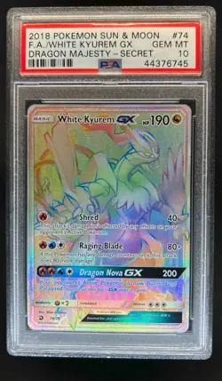2018 Pokemon SM Dragon Majesty White Kyurem #74/70 PSA 10 - Image 1