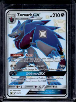 2017 Pokemon Sun & Moon Hidden Fates Zoroark GX Full Art 77a/73 - Image 1