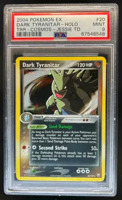 2004 Pokemon Team Rocket Returns Dark Tyranitar Holo Cosmos James #20/109 PSA 9 - Image 1