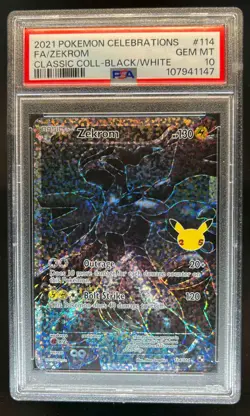 2021 Pokemon SWSH Celebrations Zekrom Classic Collection #114/114 PSA 10 - Image 1