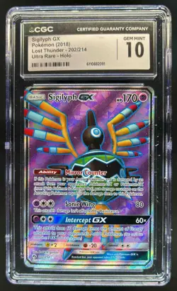 2018 Pokemon Sun & Moon Lost Thunder Sigilyph #202/214 CGC 10 - Image 1