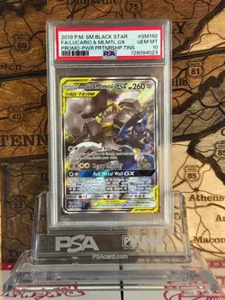2019 Lucario Melmetal GX Tag Team SM192 Pokemon Promo Holo Rare PSA 10 - Image 1