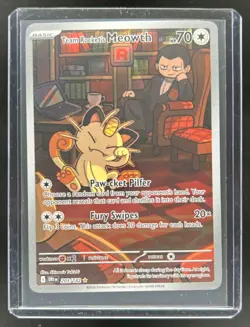 2025 Pokemon Destined Rivals Team Rocket's Meowth Illustration Rare #203/182 - Image 1