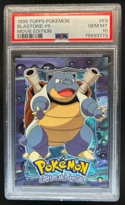 1999 Topps Pokemon Movie Edition Blastoise #E9 PSA 10 - Image 1