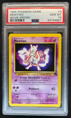 1999 Pokemon Wizards Black Star Promos Mewtwo #3 PSA 10 - Image 1