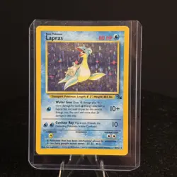 Pokemon TCG Lapras 10/62 Fossil Unlimited Holo Rare Vintage 1999 WOTC NM - Image 1