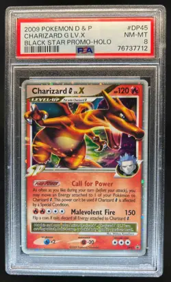 2007 Pokemon Diamond & Pearl Black Star Promos Charizard G LV.X #DP45 PSA 8 - Image 1