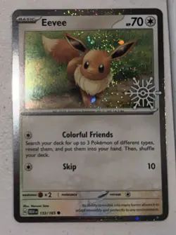 Pokemon Eevee TCG Holo Stamped Holiday Calendar Card 133/165 - Image 1