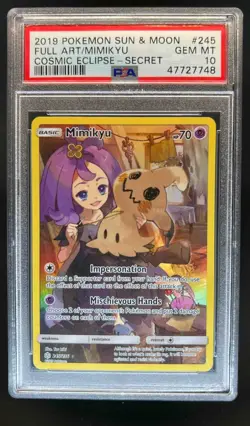 2019 Pokemon SM Cosmic Eclipse Mimikyu #245/236 PSA 10 - Image 1