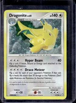 2008 Pokemon Diamond & Pearl Legends Awakened Dragonite Holo #2/146 - Image 1