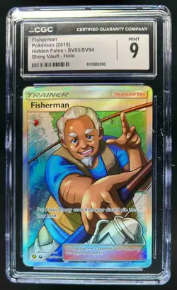 2019 Pokemon SM Hidden Fates Fisherman Shiny Vault Ultra Rare #SV83/SV94 CGC 9 - Image 1